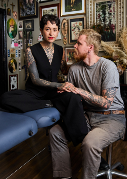 Bru with her husband Perry